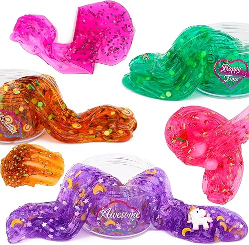 Miniatura 6 de Juego de 12 limos transparentes, paquete de 12 limos de cristal prefabricados suaves, regalos de fiesta, cumpleaños, vacaciones, juguetes para niñas