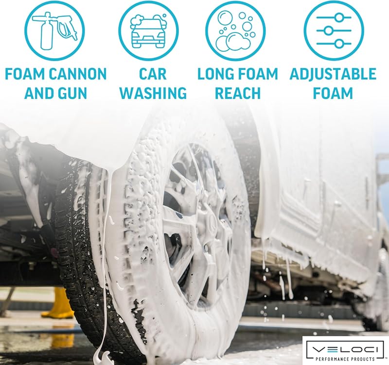 MTM Hydro Acqualine Kit 16 Pressure Washer 20” Extension Wand and SGS35 Spray Gun High Pressure Sprayer with Live Swivel 5000 PSI for Car Wash and Auto Detailing Commercial Grade