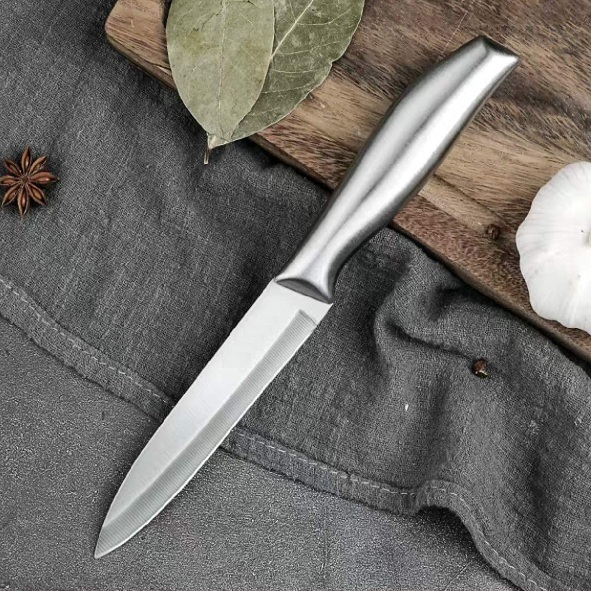 Vortipu Chef Knife 5 inch Kitchen Knife German High Carbon Damascus Stainless Steel Ultra Sharp Cooking Knives Razor Sharp Blade Full Tang (Knife C A)