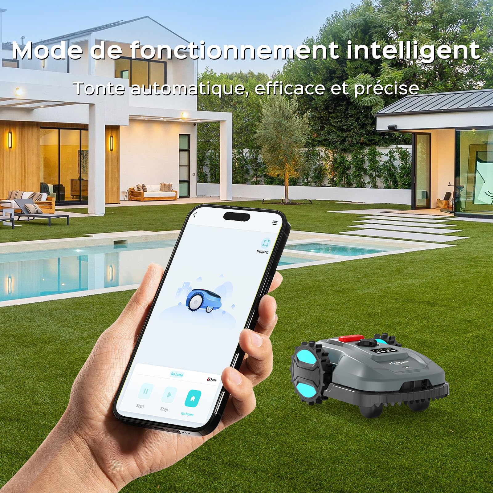 YARDCARE E400 Robot Tondeuse Contrôle Via App — vue 2