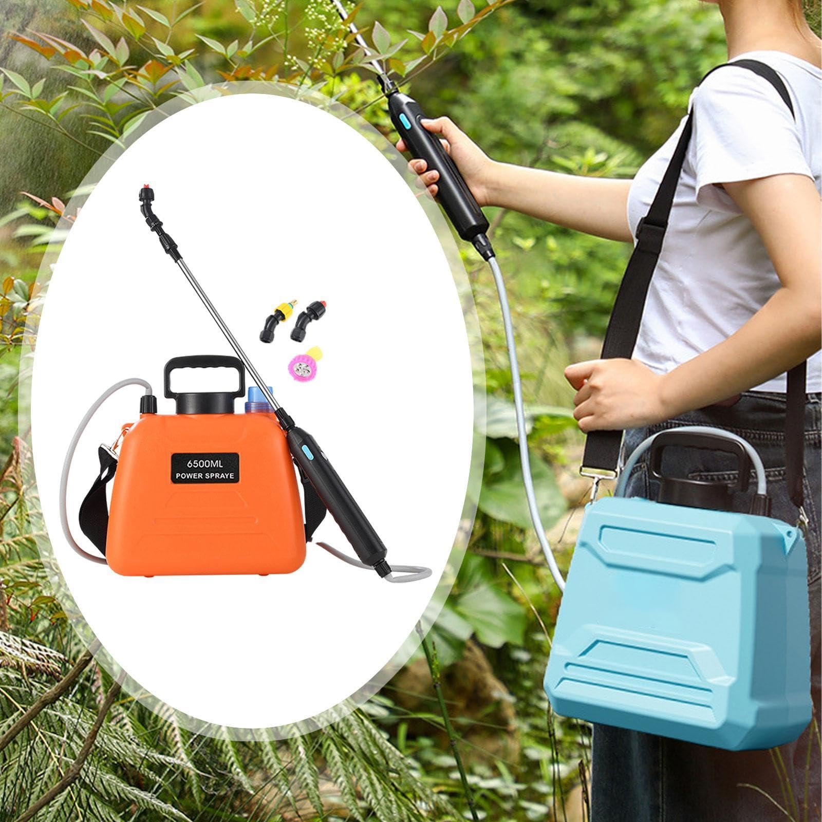 Pulvérisateur de Jardin électrique avec Indicateur de Niveau d'eau et Buses de Brume pour Les Soins à La Pelouse, 6.5 L Orange 26x30cm