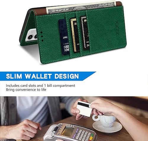 Miniatura 4 de ZZXX Motorola - Funda tipo cartera para Moto G Stylus 5G (2023) con bloqueo RFID, ranura para tarjetas, función atril, magnética, de piel, plegable,