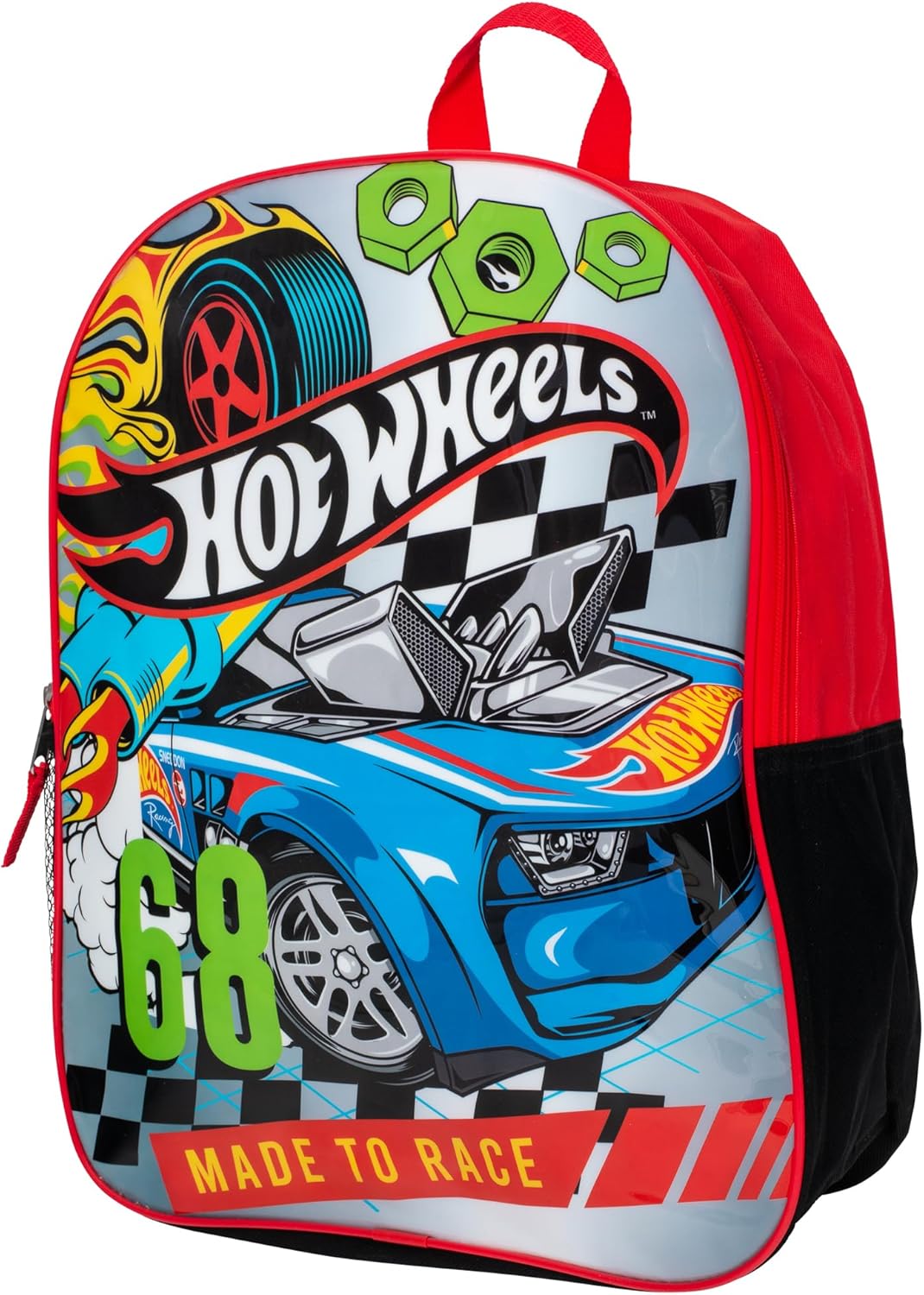 AI ACCESSORY INNOVATIONS HotWheels Backpack for Boys, 16" Race Car School Bag, Red