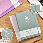 OVESMUSL Aesthetic 3 Ring Binder 1 Inch Set of 2, Decorative Hardcover Paper Binders for School, Office and Recipe Organizing, Fits 8.5 x 11 Letter Size, Sage Green and Pale Pink
