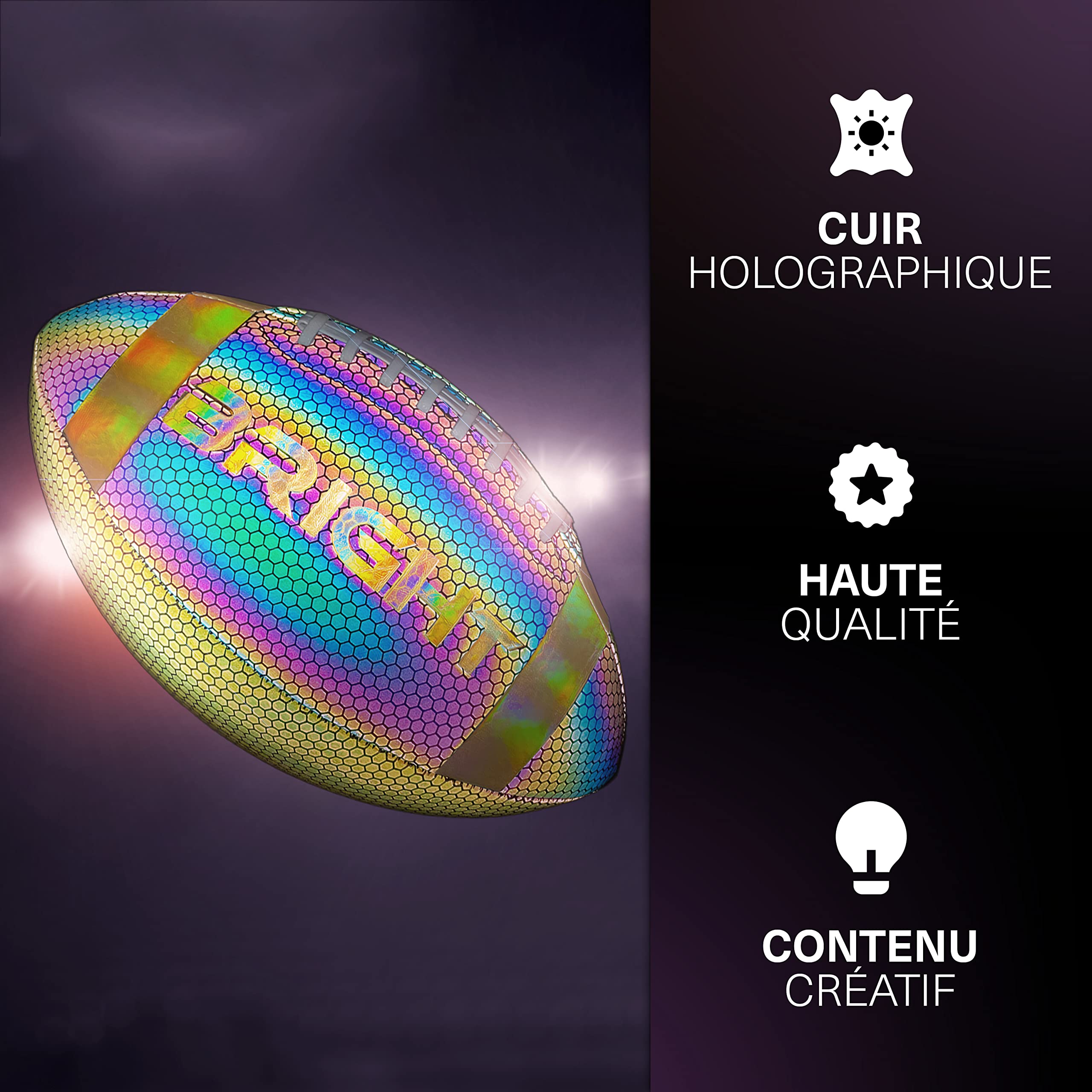 BRIGHT Football américain réfléchissant lumineux dans l'obscurité pour enfants et adultes