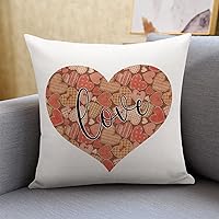 Vista 8 de Fundas de almohada de San Valentín para decoración del hogar, Día de San Valentín, funda de almohada con cremallera, funda de cojín de 16 x 16