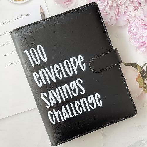 Miniatura 8 de Carpeta de desafío de 100 sobres, libro de ahorro de dinero de 52 semanas, forma fácil y divertida de ahorrar $5,050, $10,000, $500, libro de