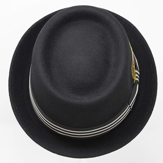 Borges & Scott - Premium Defoe Porkpie Hat, Wool Felt, Water Resistant, Crushable for Travel