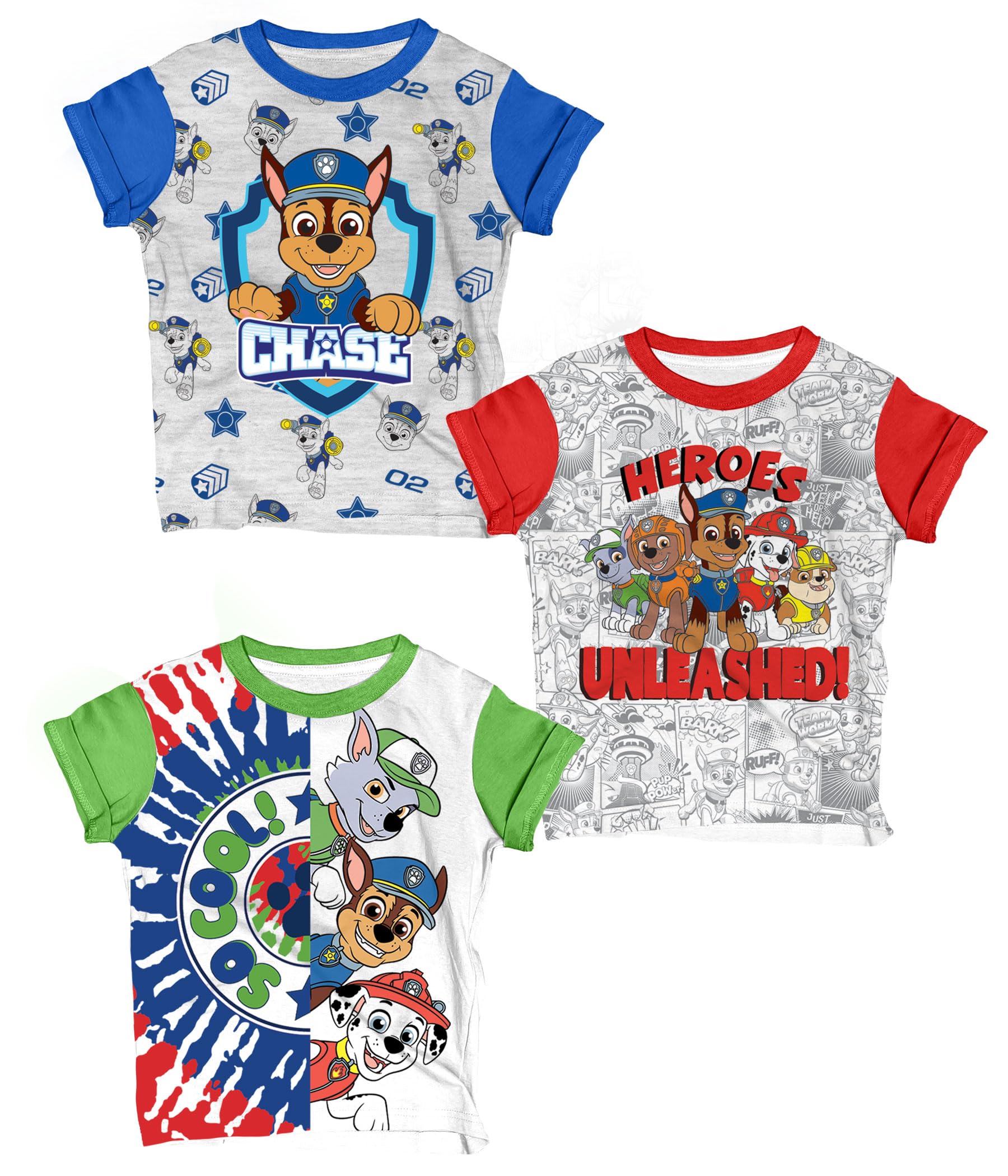 Paw Patrol Graphic T-Shirt (Sets) Marshall Chase Rubble Rocky Skye Everest Zuma Outfit Tee Toddlers Birthday to Kids Clothes