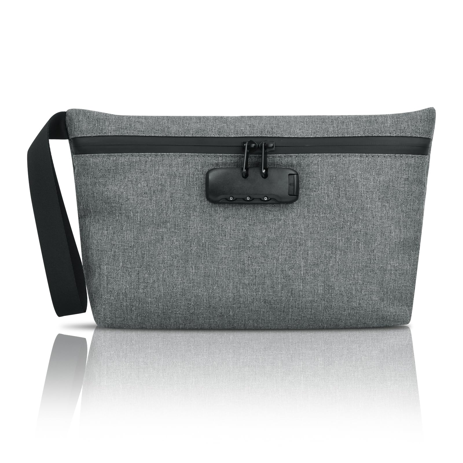 Bolsa Antiodor con Cerradura de Combinación, Bolsa de Almacenamiento con Cremalleras Selladas, Bolsa Antiodor para Viajes, Impermeable, Forrada de Carbón, 32 * 20 cm, Gris