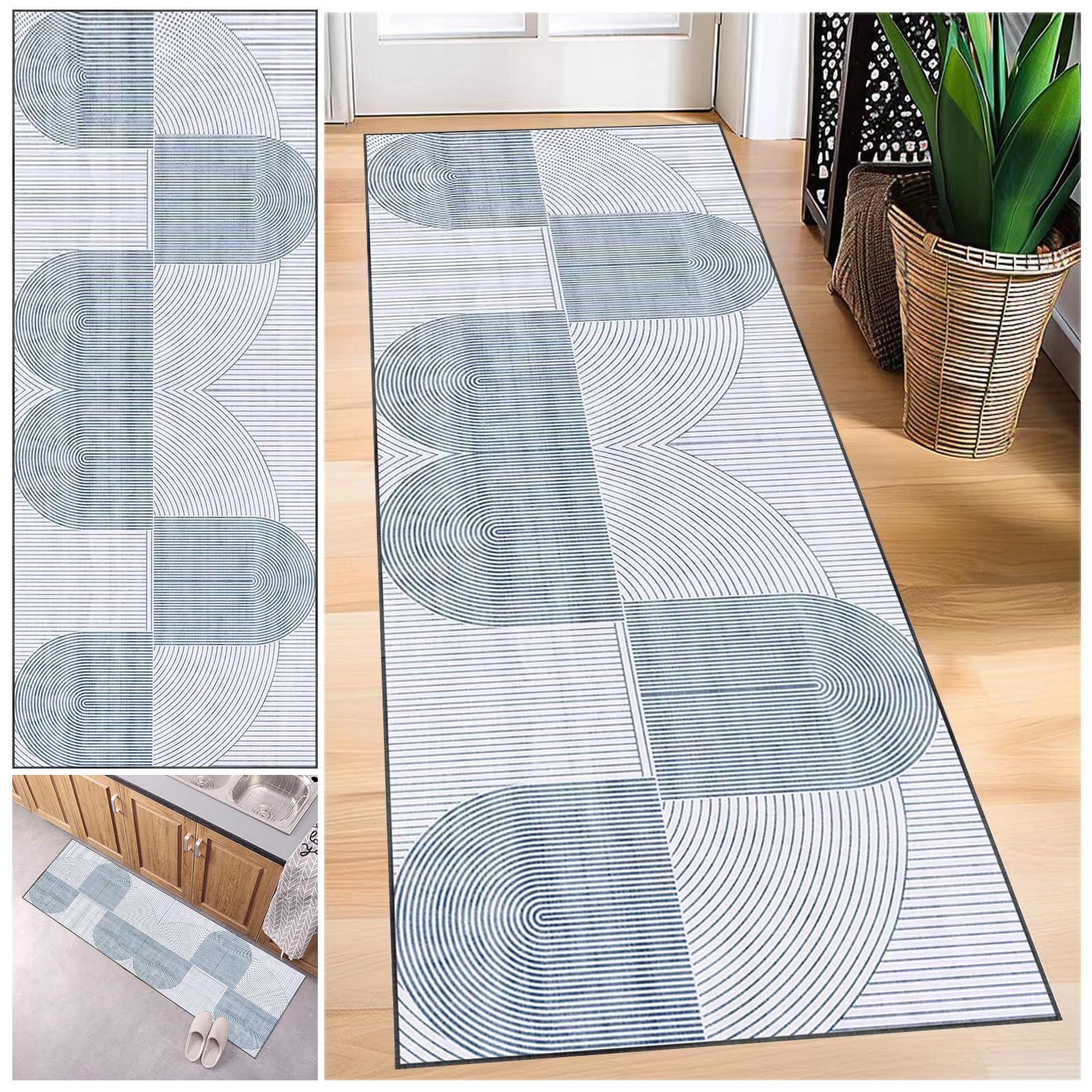 Tapis de cuisine lavable en machine et antidérapant pour couloir