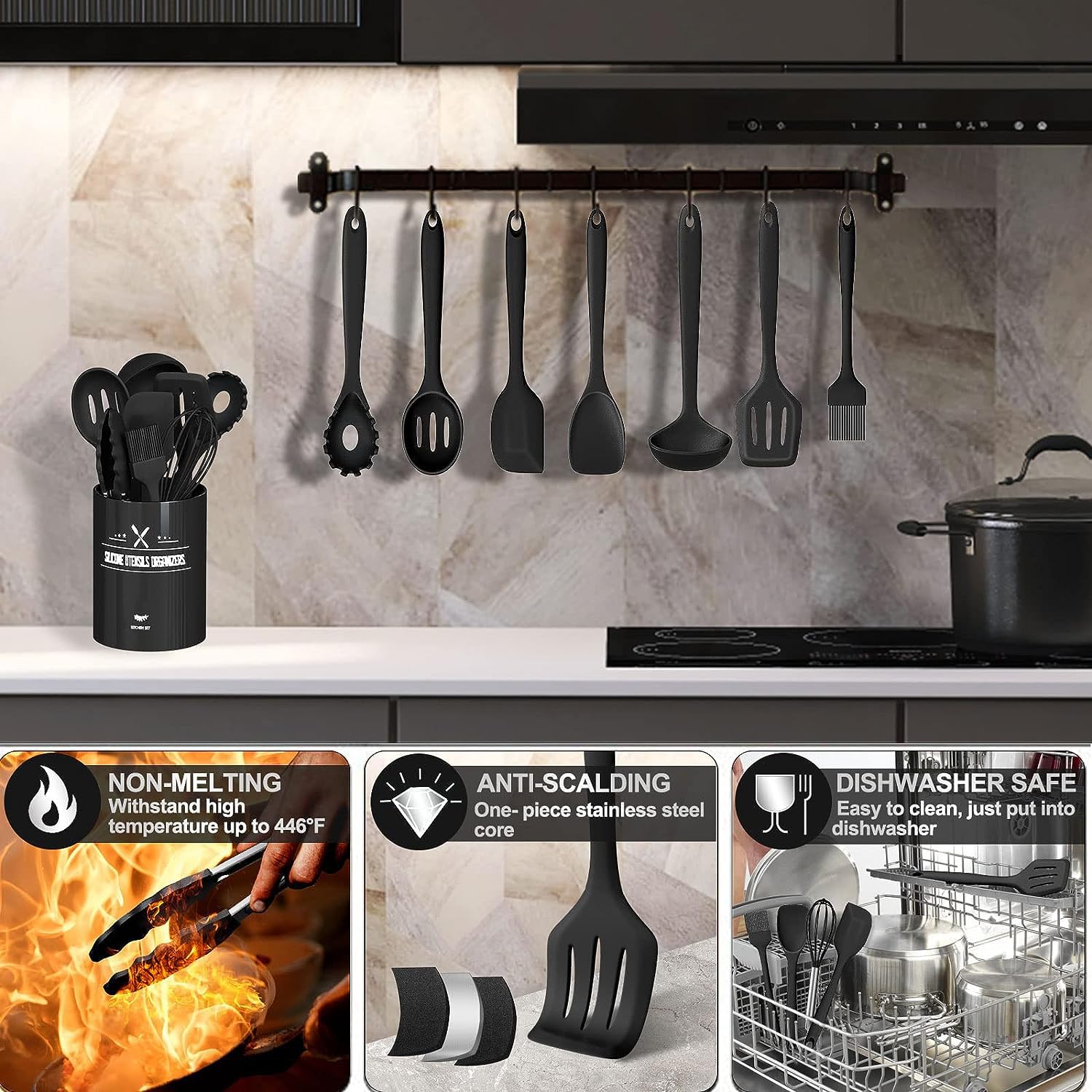 Wildone Silicone Kitchen Cooking Utensils Set - Image 2