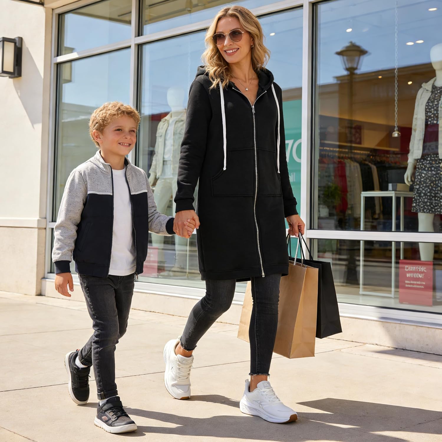 Ablanczoom Womens Long Zip Up Hoodies Comfortable Fleece Fashion Sweatshirts 2026 Casual Jackets with Pockets - Image 2