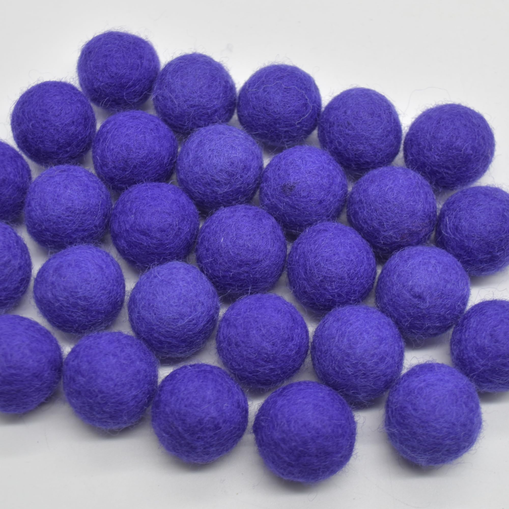 Oriental Direct Based In Yorkshire Purple 100% Wool Felt Balls - 2Cm - 20 Felt Balls