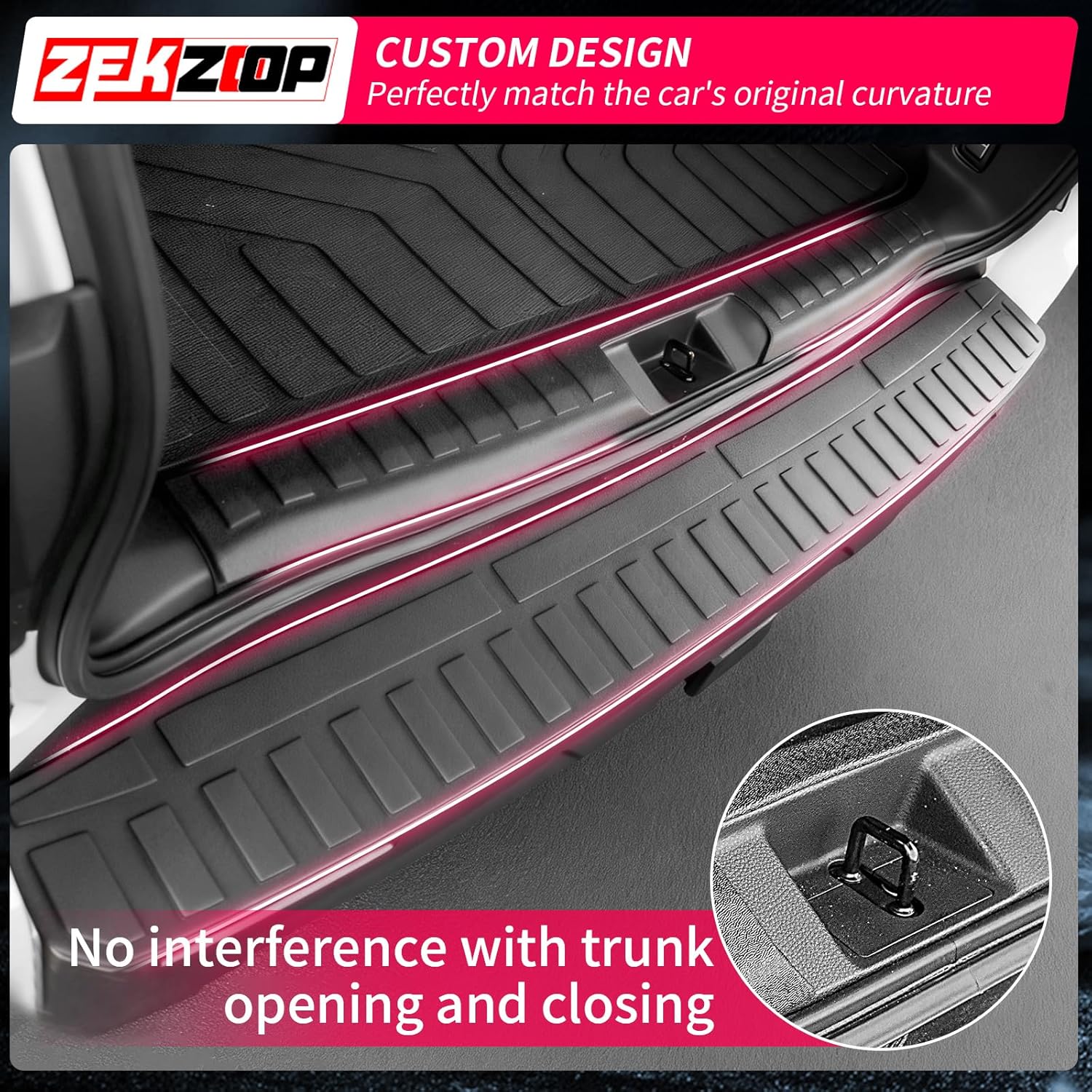Rear Bumper Protector Compatible with 2025 2026 Toyota 4Runner 5 Seats Rear Bumper Guard TPE Internal & External Trunk Sill Cover Anti-Scratch Trunk Door Entry Guard for 4 Runner Accessories