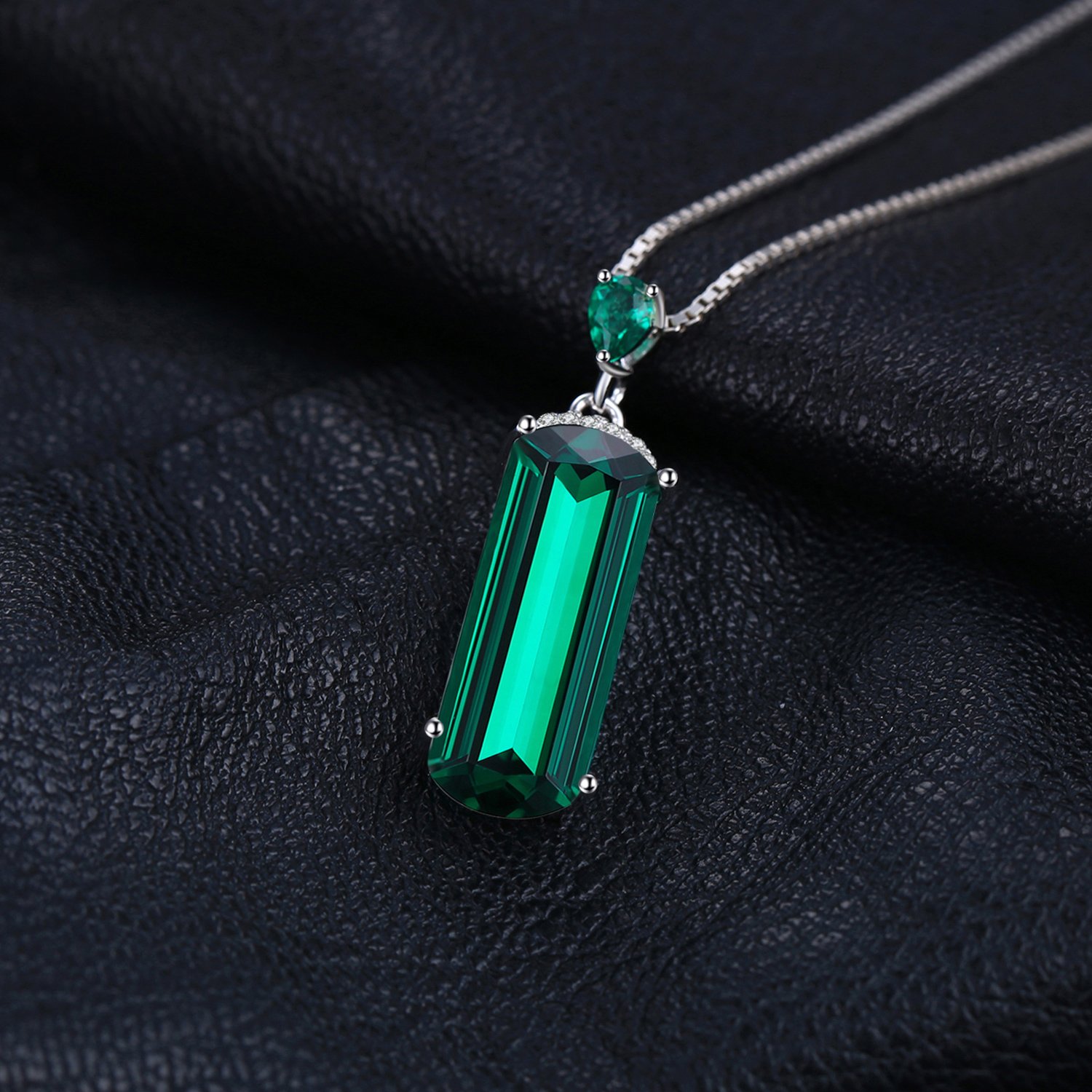 JewelryPalace 4.4ct Collana Donna Argento 925 con Simulato Smeraldo Verde, Solitario Collana Ciondolo Pietra a Taglio Fantasia con Catena 45cm, Collane Pendenti Verdi in Tre Ori Set Gioielli Donna