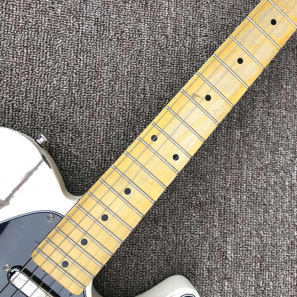 Chitarra elettrica bianca imitazione vecchia TEIE personalizzata con tastiera in acero e hardware cromato - Guitarra Electrica professionale