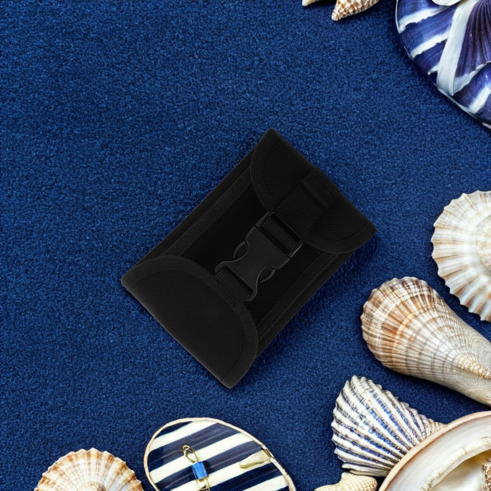 Pochette à Plombs de Plongée en Nylon Noir, Capacité 2-3 Kg, avec Double Fermeture Latérale Ajustable et Fixation Ceinture, Poche de Lestage Rotative pour Plongée Professionnelle