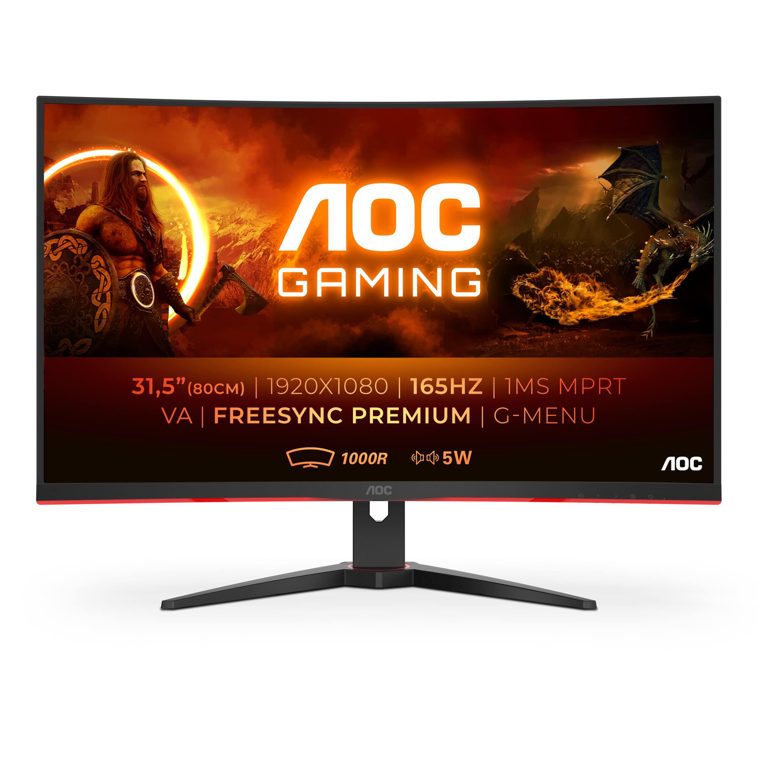 Snapklik.com : AOC Gaming C32G2AE - 32 Inch FHD Curved Monitor, 165Hz ...
