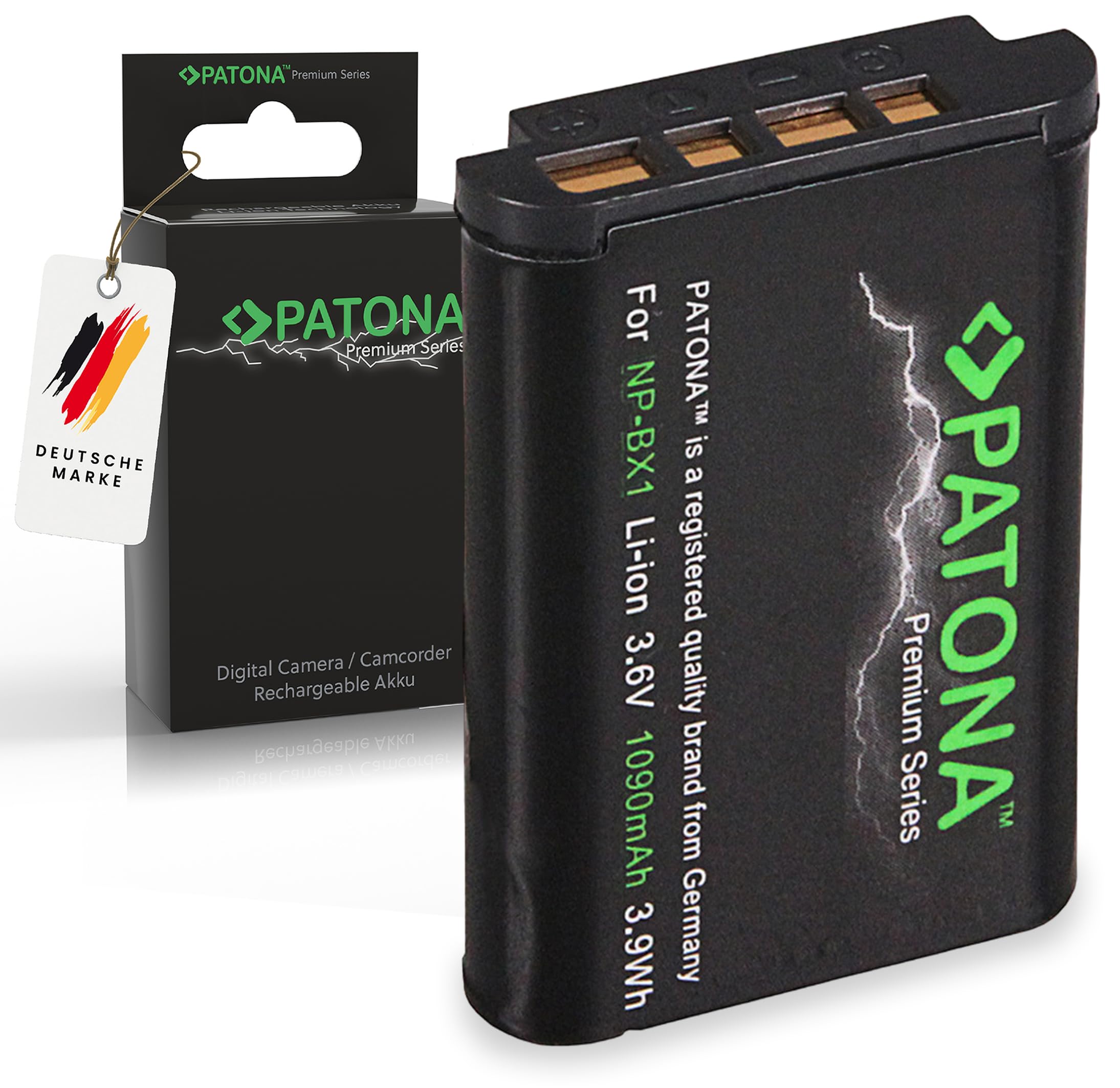 PATONA Premium Akumulator do Sony NP-BX1 NPBX1 DSC-RX100, 1090mAh 3.6V | Akumulator zamienny do CyberShot DSC RX1 RX100 II III IV V VI VII HX50 HX60 HX80 HX90 HX99 HX400V WX300 WX500 HDR AS50 CX240