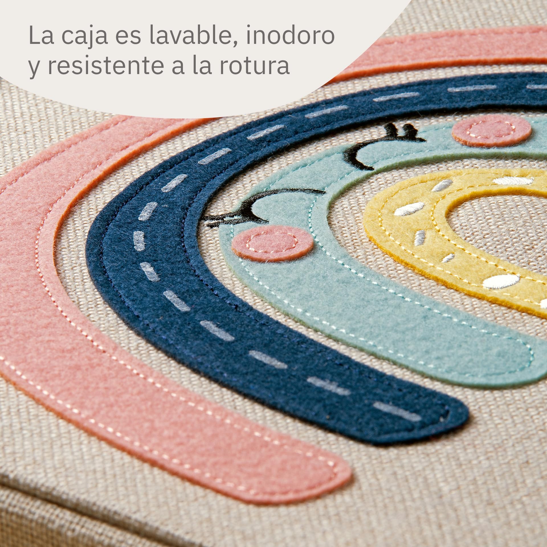Caja de almacenaje tapa y arco iris I caja de juguete con motivo adecuada para estantes cúbicos I caja organizadora para la habitación de los niños I cesta de almacenaje para niños