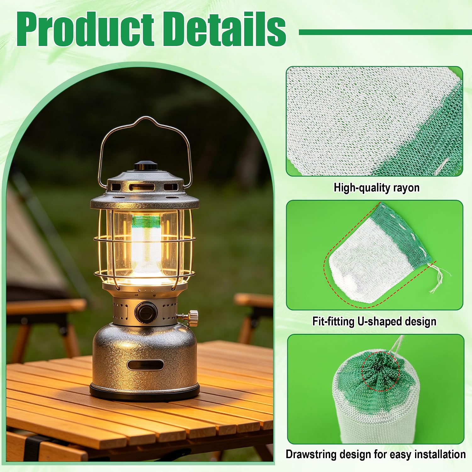 25 Pack Propane Lantern Mantles, Camping Lantern Mantles U-Shaped Gas Lamp Mantles for Outdoor Camping Fueled Lantern