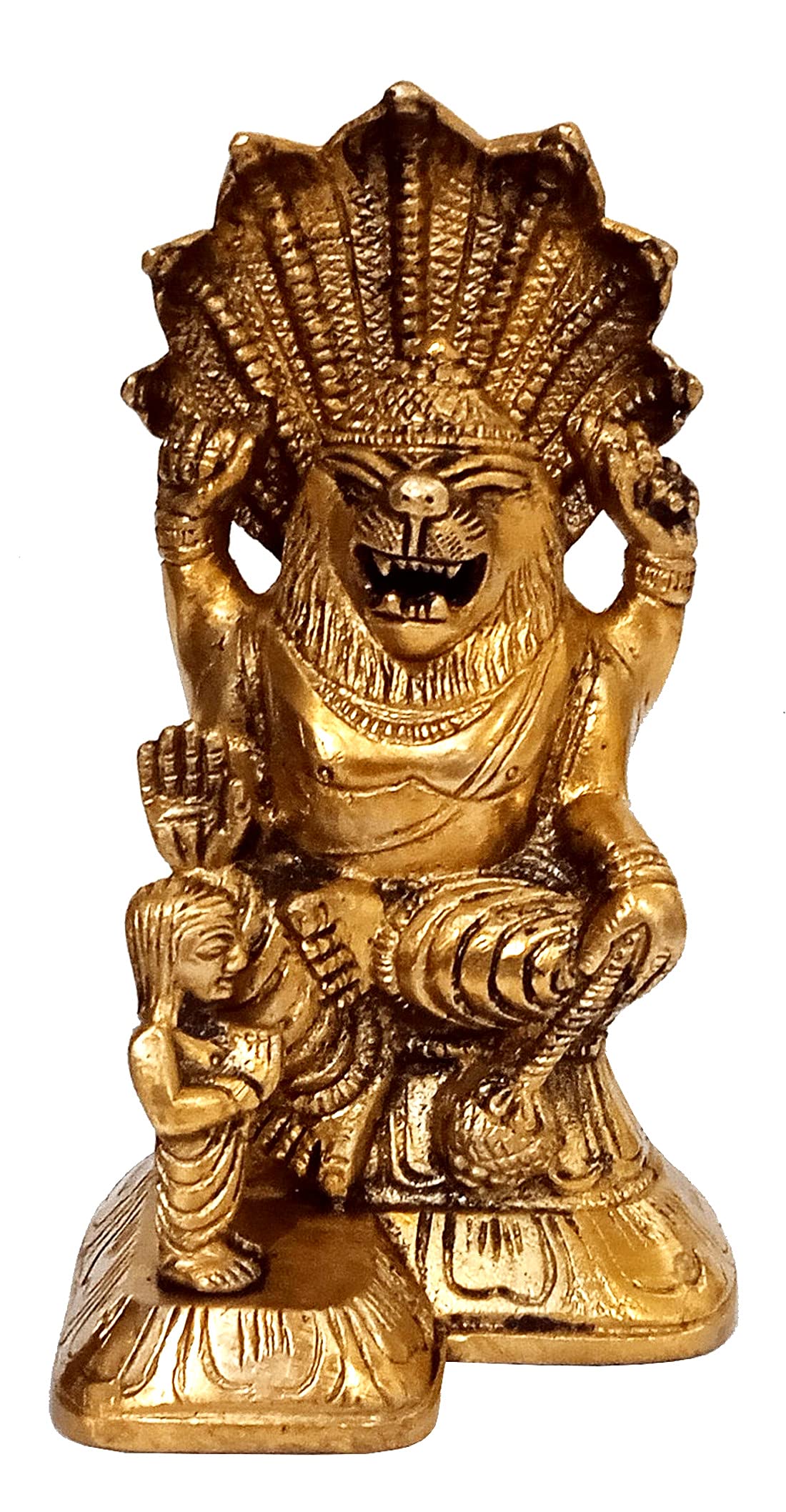 Narasimha en laiton statue rare seigneur Vishnu Devyom