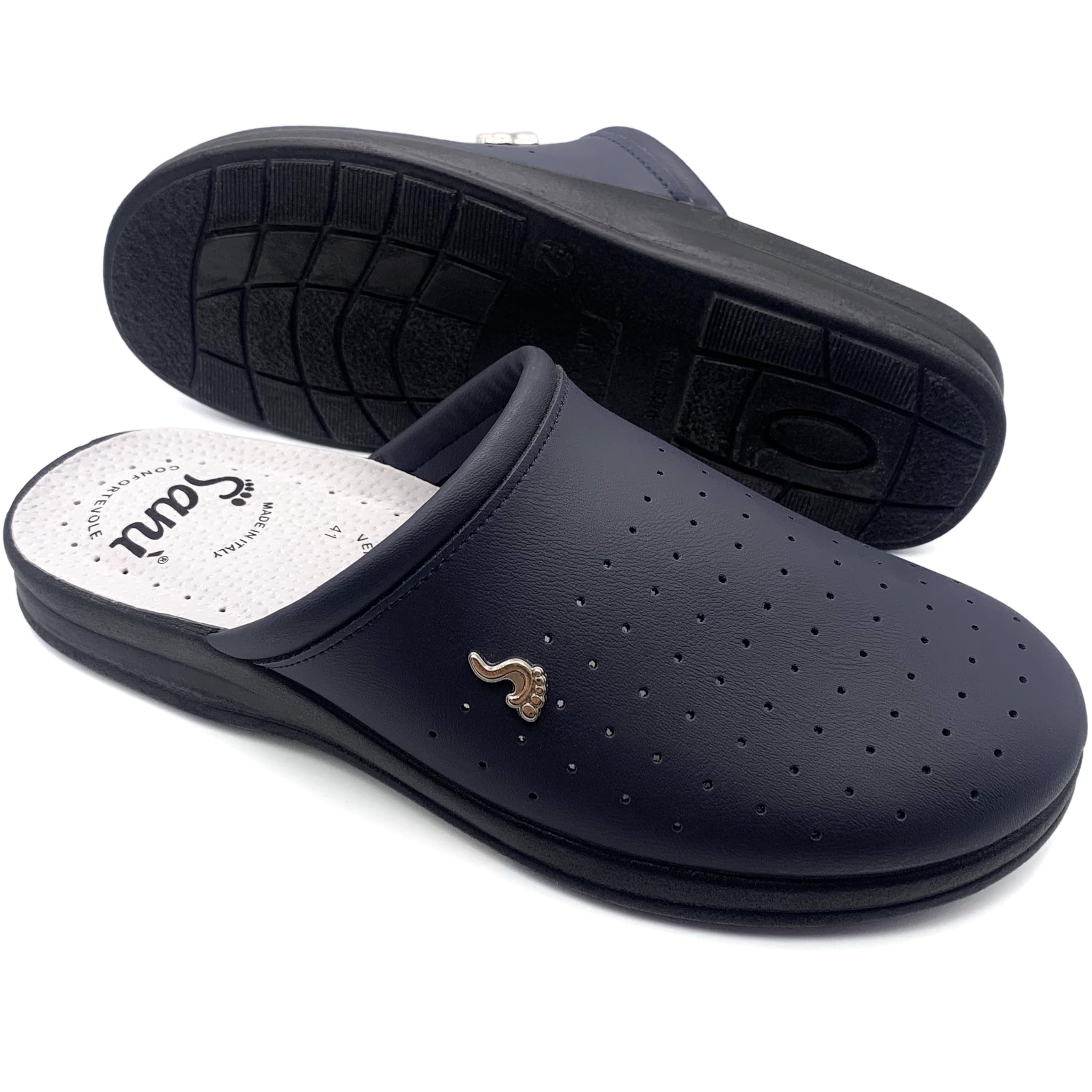Zoccoli Uomo JOMIX Ciabatte Sanitarie Uomo Zoccoli Sanitari Ortopediche  Scarpe Lavoro Infermieri Anatomiche OSS Made In Italy BS1001 (Blu Navy, 43  Scarpe Antinfortunistiche Uomo Cucina