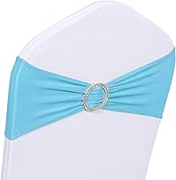 Vista 16 de Obstal 50 cintas elásticas de elastano para sillas de recepción de boda, bandas elásticas universales para sillas con hebilla deslizante