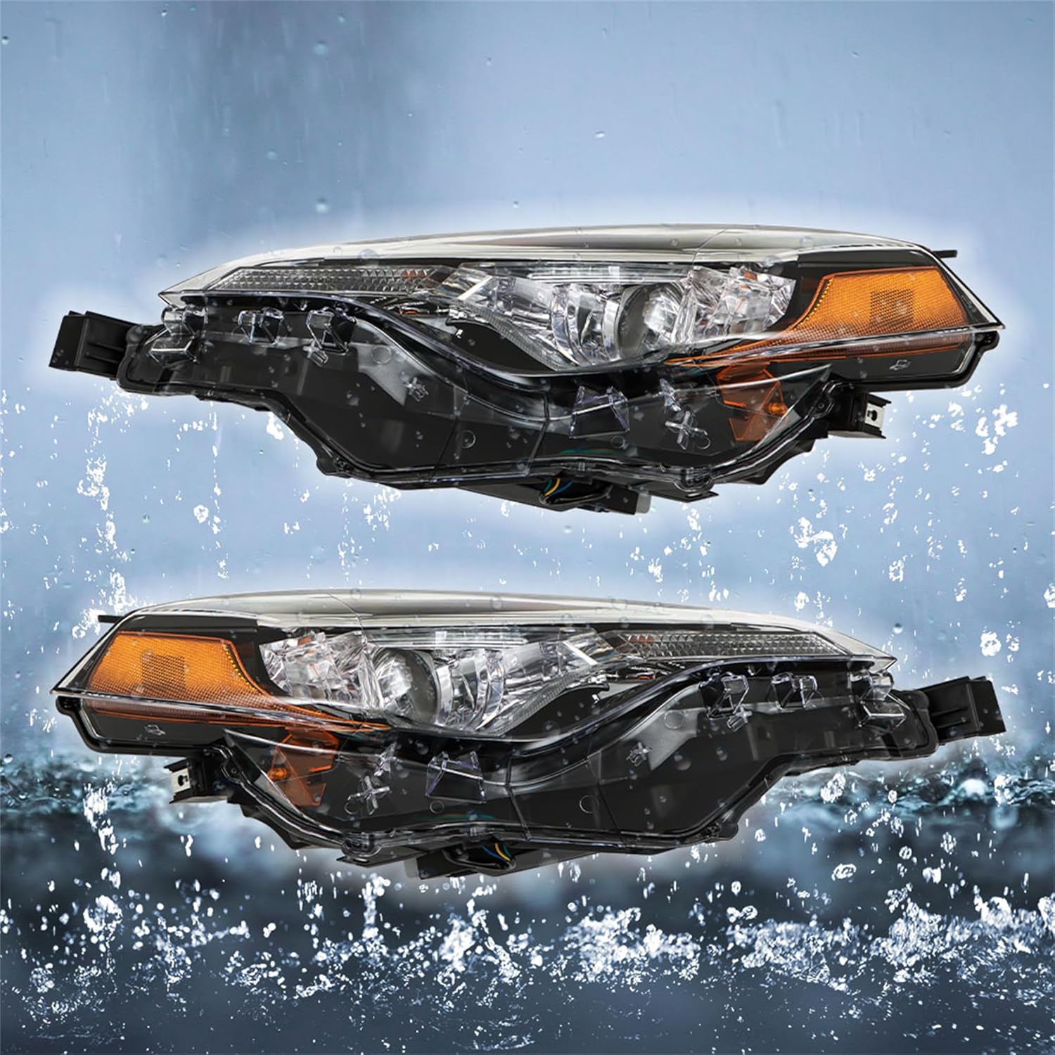 Replacement for Toyota Corolla LE 2017-2019 w/DRL Headlight Assembly Projector Left and Right Side Pair