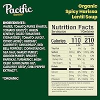 Vista 2 de Pacific Foods Sopa de lentejas Harissa picante orgánica, a base de plantas, lata de 16.3 onzas
