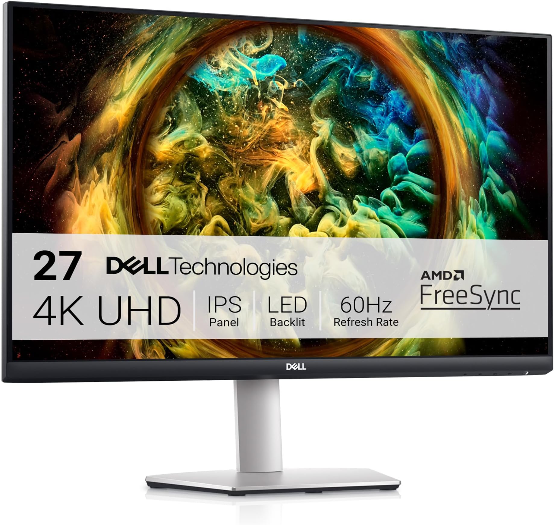 S2721QS 27 Inch (68.5cm) 4K UHD (3840 x 2160) Pixels IPS Ultra-Thin Bezel Monitor, AMD FreeSync (HDMI, DisplayPort), VESA Certified, Silver