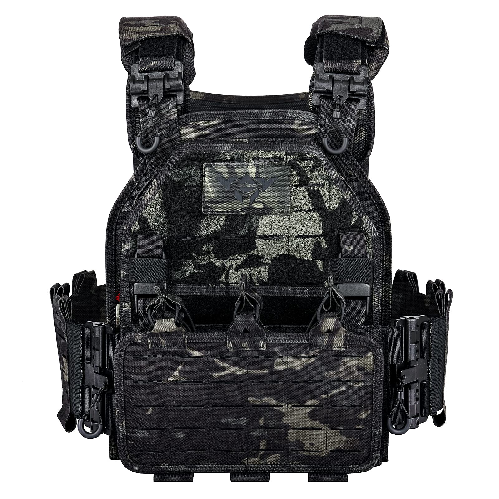 YAKEDA Tactical Outdoor Vest for Men /1000D Nylon Quick Release Laser-Cutting Modular Lightweight Vest