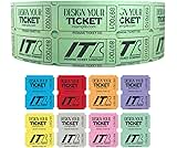 INDIANA TICKET CO. Custom 2"x2" Raffle Roll Tickets – Add Your Events Logo/Text, 50/50 Raffle Tickets, Fundraiser, Classroom Rewards, Entry, Drink Tickets, Prize, Carnival, (8 Colors Selection)