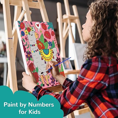Miniatura 5 de goldentime Paquete de 3 pinturas por números para niños, pintura en lienzo predibujada, incluye lienzo enmarcado de 8 x 10 pulgadas con 18 pinturas