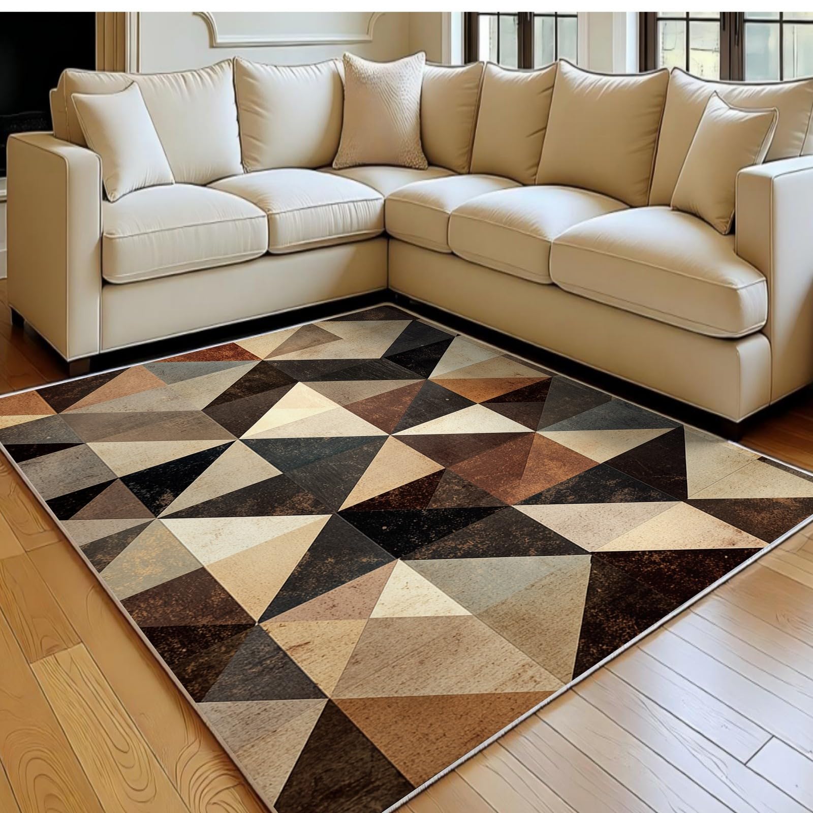 Grand tapis géométrique abstrait pour sublimer votre entrée
