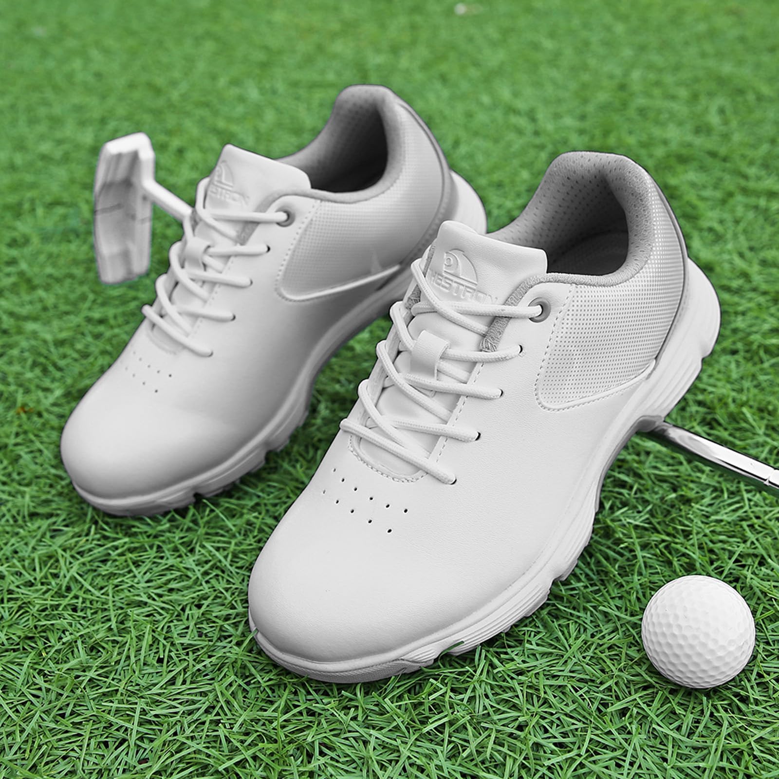 Mujer Zapatos De Golf, Impermeables Zapatillas De Golf Ligeras con Pinchos para Niñas, Zapatos De Golf Antideslizantes para Mujer para Entrenar Tallas 36-43