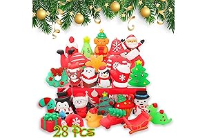 Christmas Toys for Classroom: 28-Pack Squishies, Mochi Squishy Toys