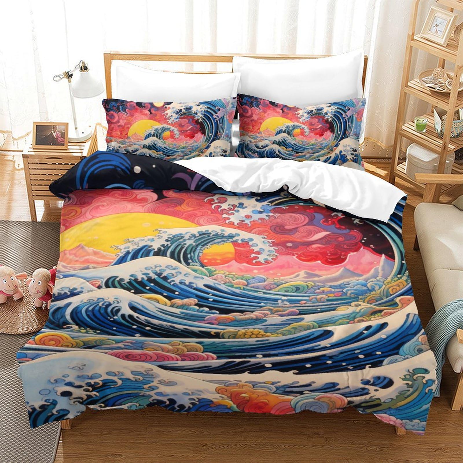 Housse de couette fermeture éclair lit simple 140x200 en tissu infroissable