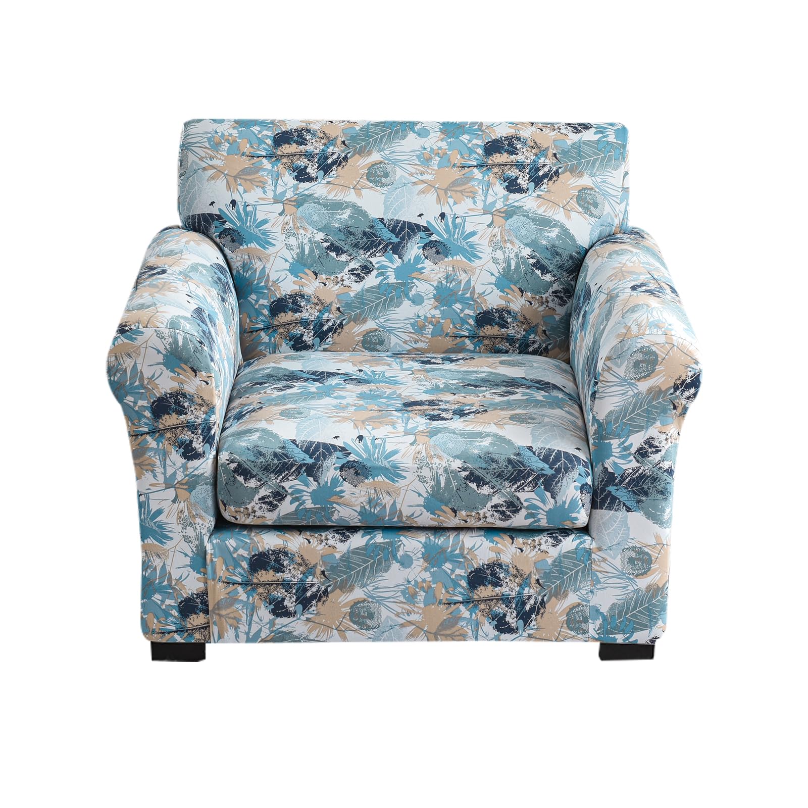 KRFOONN 2 Piece Chair Covers Chair Slipcovers Stretch Couch Covers Printed Armchair Sofa Couch Slipcover with Individual Cushion Covers Washable Furniture Protector for Living Room (Armchair, 04)