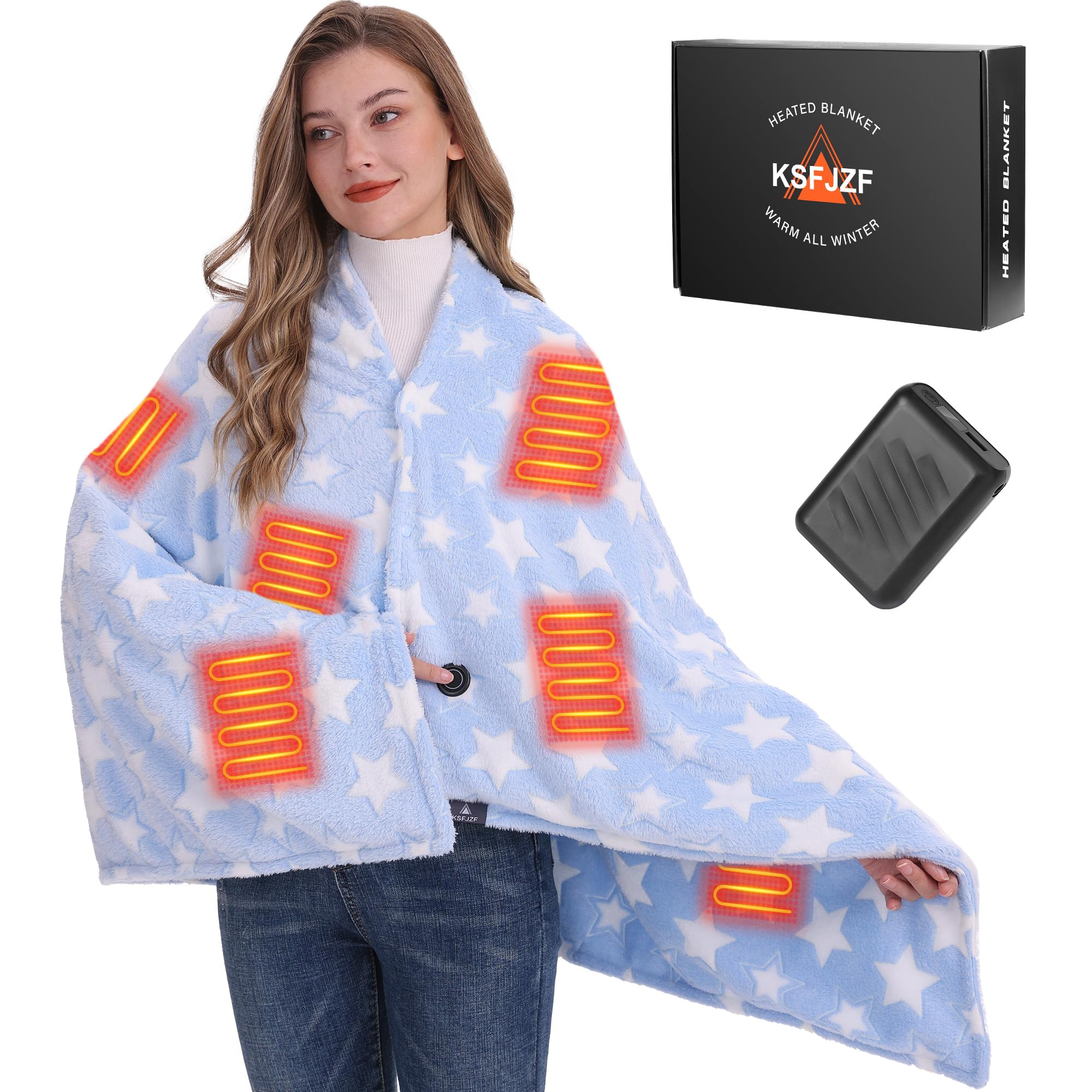 KSFJZF Heated Throw Blanket