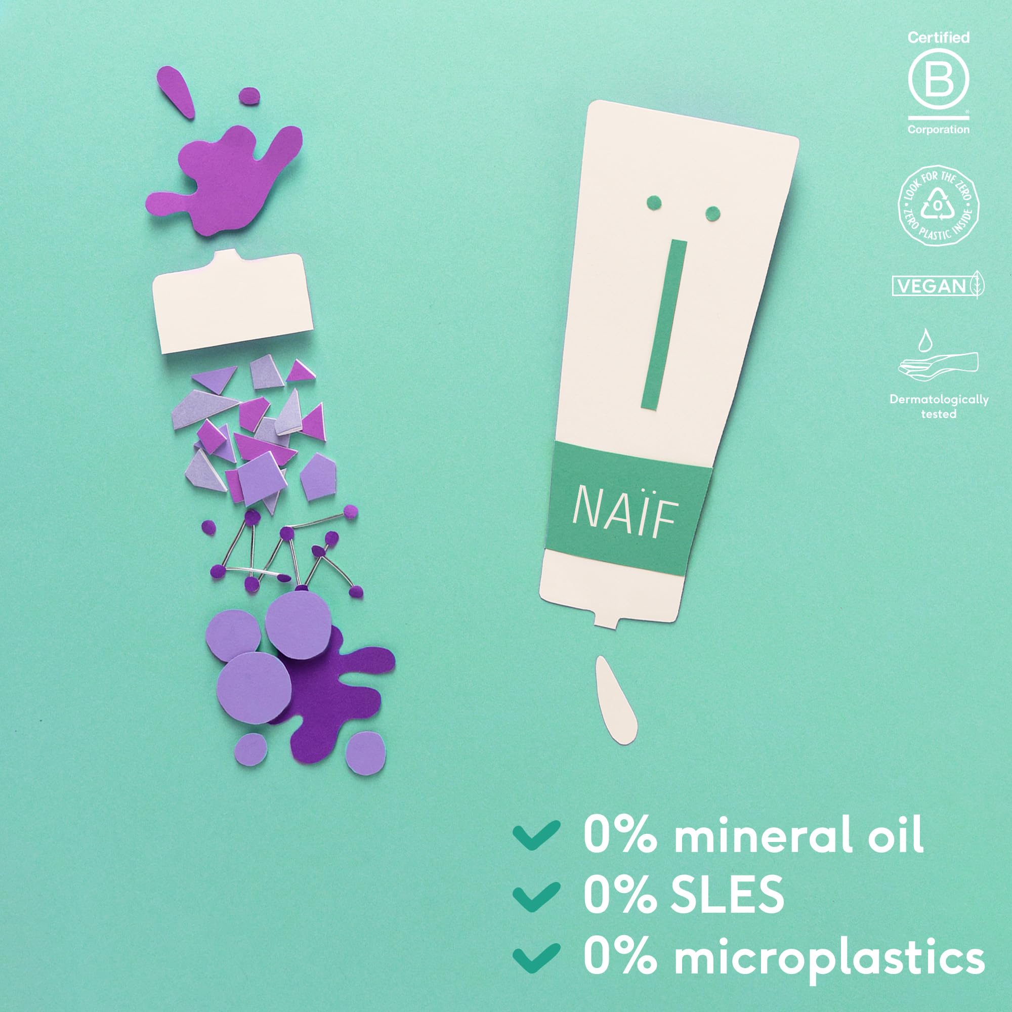 Naïf Shampoing & Après-Shampoing 2 en 1 Bébé & Enfant – 0% parfum, doux, sans SLES, microplastiques ni silicones, testé dermatologiquement – 200 ml