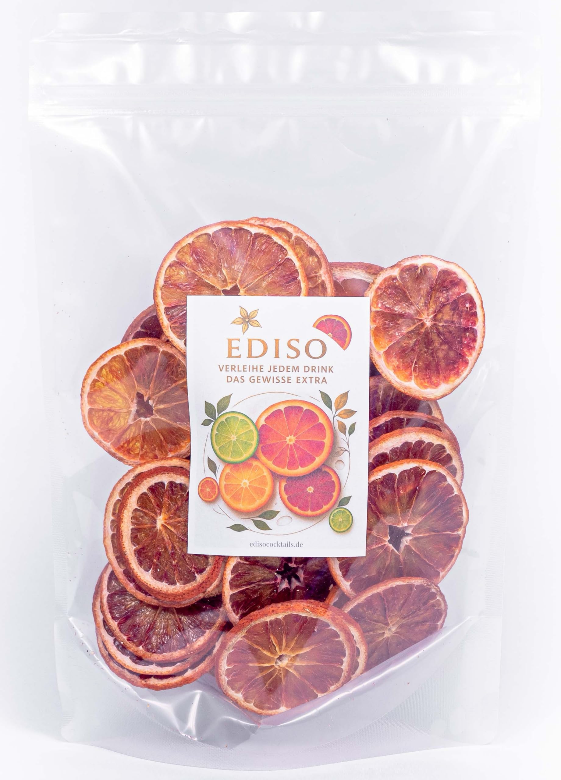 EDISO Cocktail Garnish Box 4x100g – Getrocknete Zitrusfrüchte mit Orange, Blutorange, Zitrone & Limette – Premium Cocktail Deko für Gin Tonic, Spritz, Cocktails & Bar Zubehör – 400g