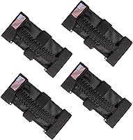 Vista 20 de Bestaoo 2 asas de agarre para barra antivuelco, mango de agarre de paracord para Jeep Wrangler YJ TJ JK JL y Gladiator JT 1955-2022 UTV ATV, apto