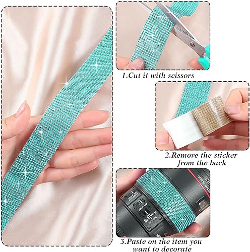 Miniatura 3 de Zonon - Tiras adhesivas con diamantes de imitación para manualidades y decoración de Navidad, automóvil y celular, rollo, cinta con joyas, 2 mm