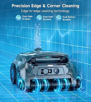 WYBOT (2026 NEW) Cordless Robotic Pool Vacuum for Inground Pools, Six-Roller Brush 4-in-1 Smart Pool Cleaner, Edge Cleaning High Obstacle Crossing, Lightweight, App Navigation