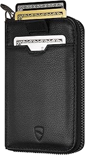 Slim Minimalsit RFID Blocking Wallet for Men - Leather Zipper Wallets for Men and Women with Coin Pocket, Card Holder & Front Pocket, Ideal Gift (Notting Hill)
