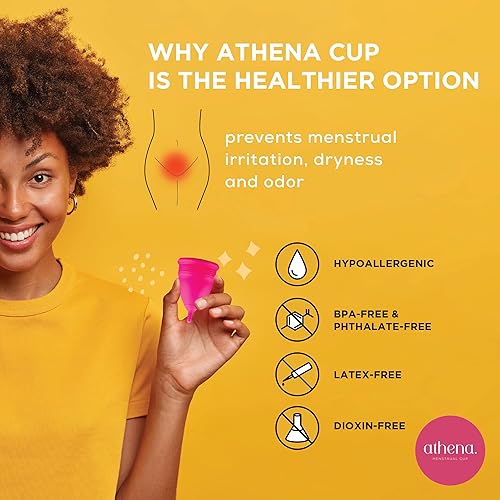 Miniatura 4 de Athena - Juego de 2 tazas menstruales  Juego grande y pequeño  Las tazas de período reutilizables originales más suaves para mujeres  para flujo