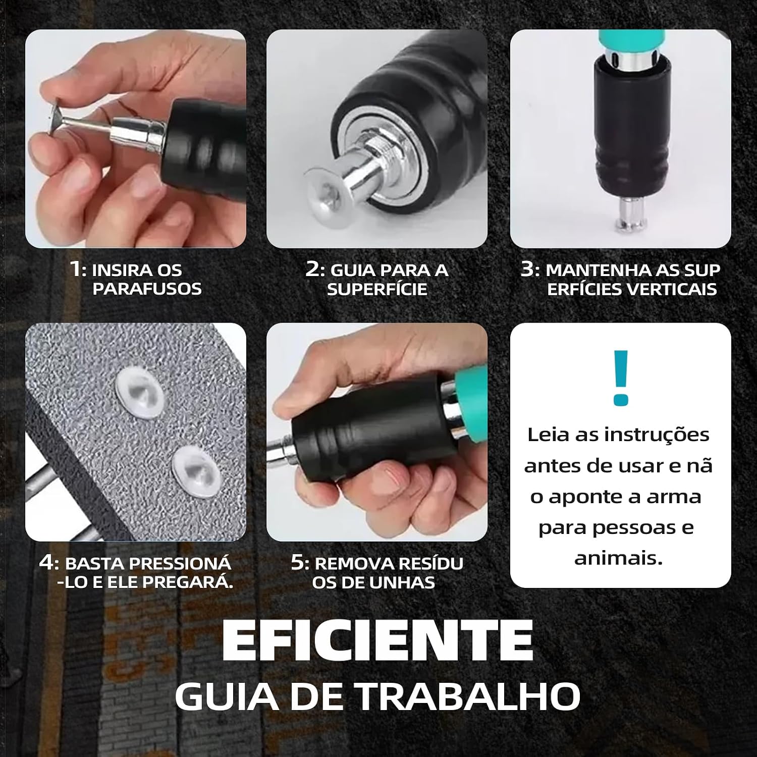 Pistola de Fixação Finca Pino com 10 Pinos Óculos de Proteção e Acessórios, para Concreto, Madeira e Metal Pistola de Fixação Finca Pino com 10 Pinos Óculos de Proteção e Acessórios, para Concreto, Madeira e Metal