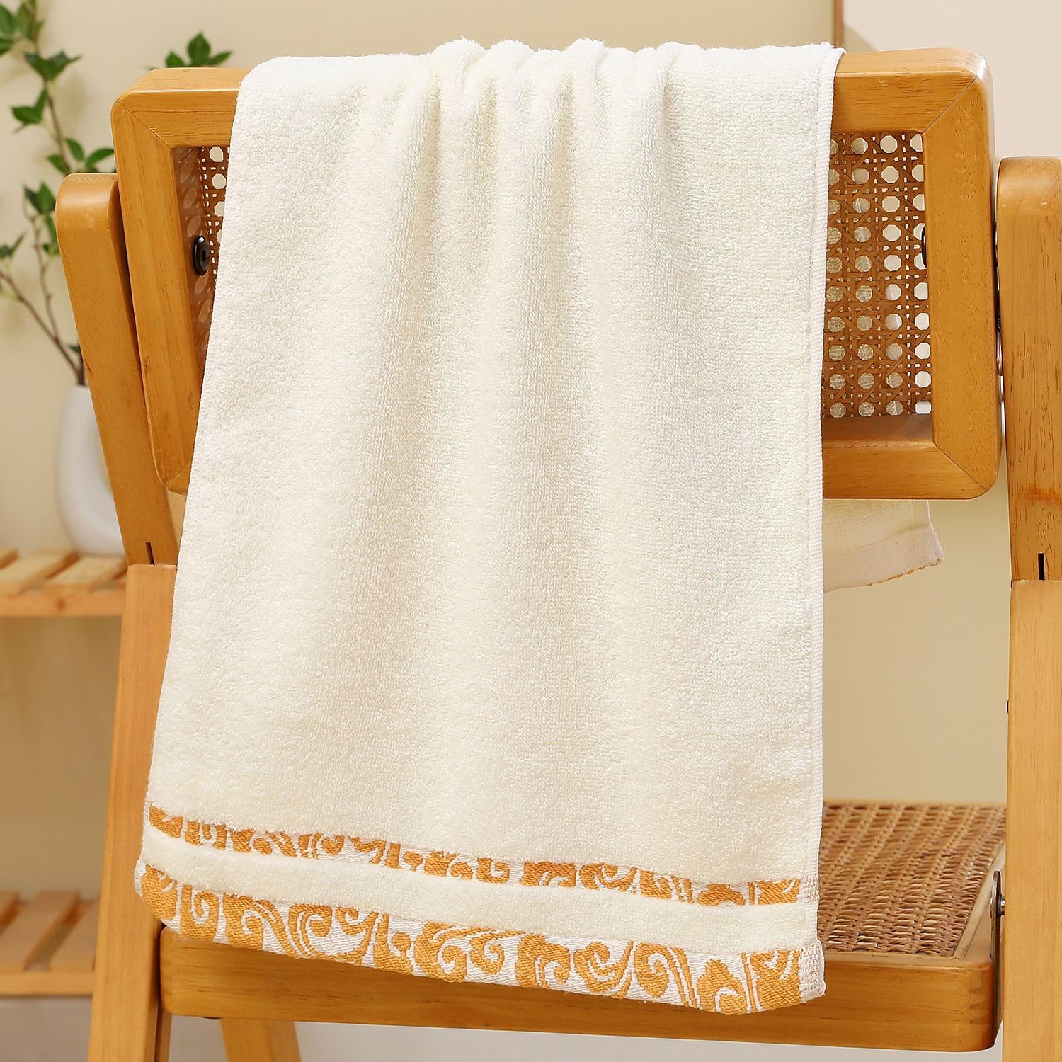 Serviettes de toilette douces pour spa et salle de sport lot de 6 cotons 34 x 74 cm